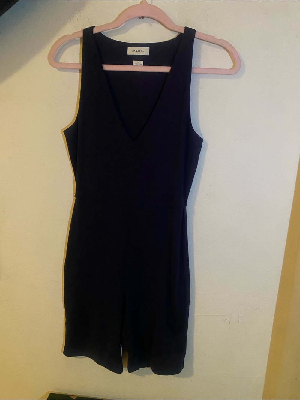 Babaton Black V-Neck Sleeveless Romper